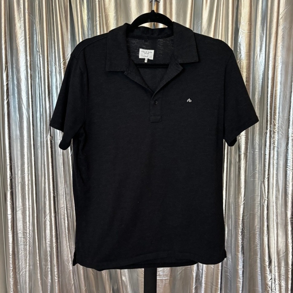Rag & Bone Black Polo Shirt